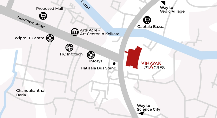 Vinayak 21 Acres Location Map